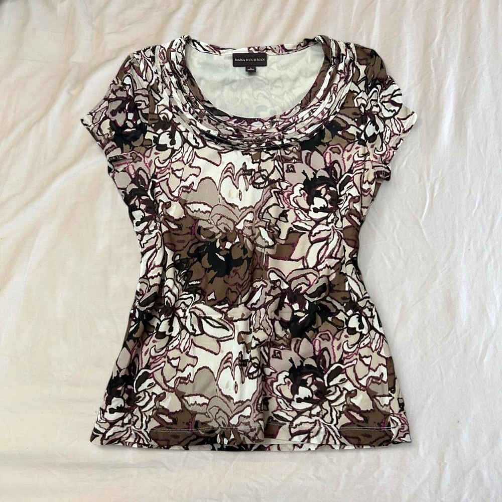 brown floral y2k style blouse